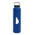Bluewave Lifestyle Bluewave Lifestyle GG150LC-Blue Reusable Glass Water Bottle with Loop Cap & Free Silicone Sleeve - Sky Blue; 750 ml. GG150LC-Blue